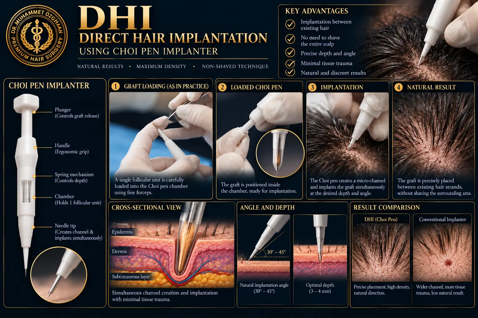 DHI Choi Pen Saç Ekimi Rehberi ve Kalem Anatomisi